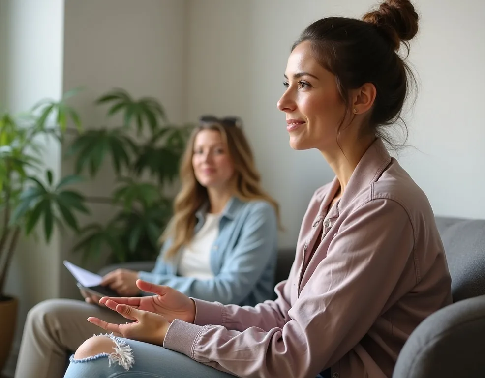 Wellness consultant discussing work-life balance